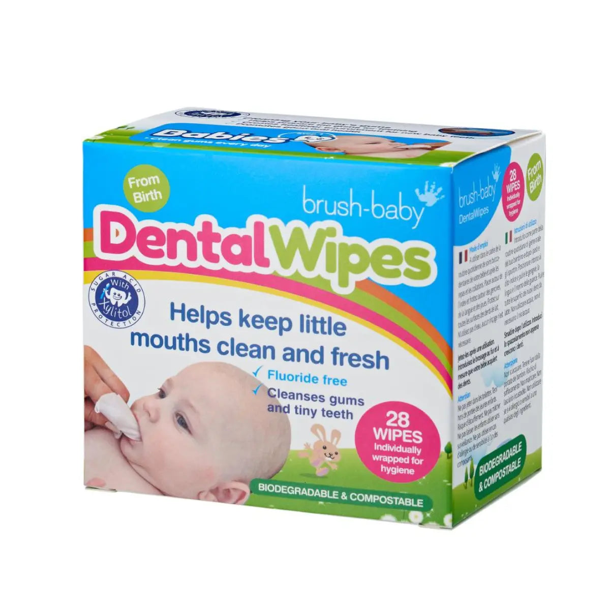 one box of baby dental wipes brush baby