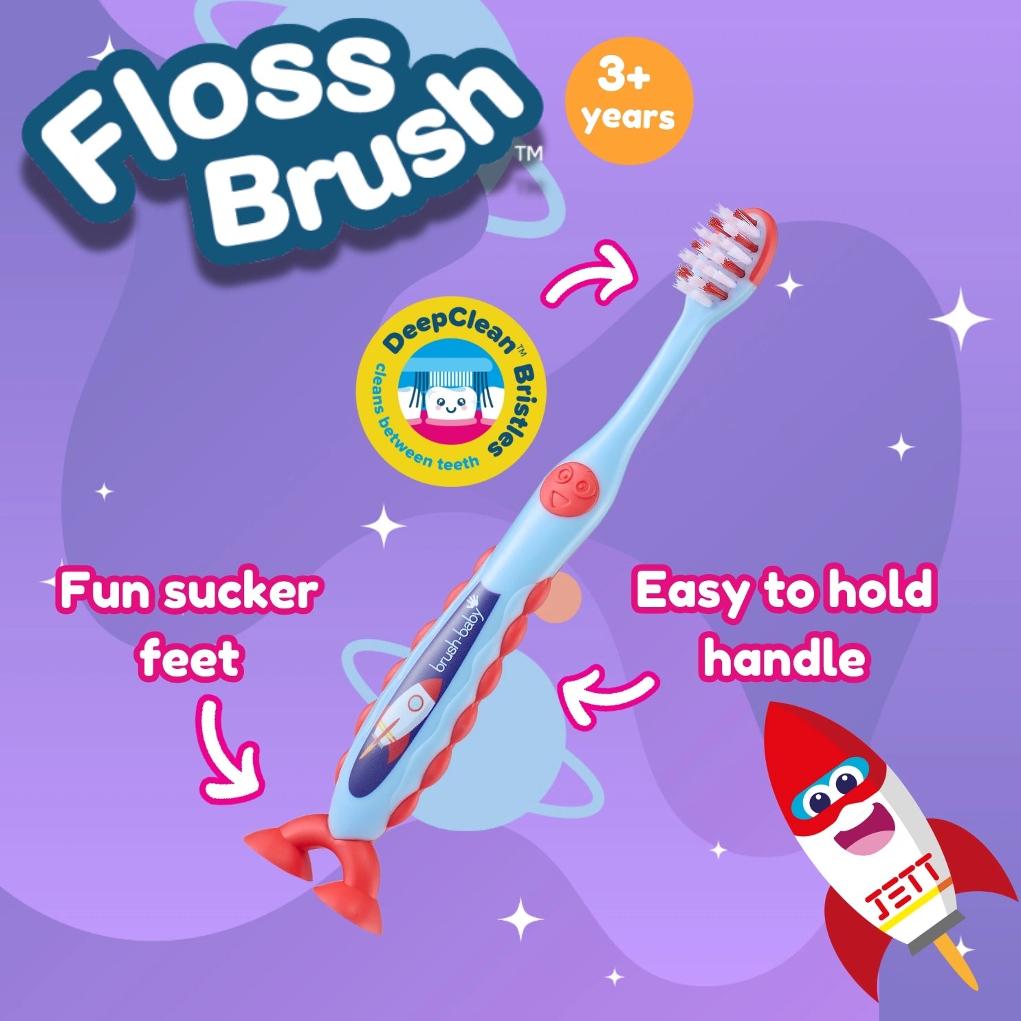 Flossbrush manual toothbrush for kids