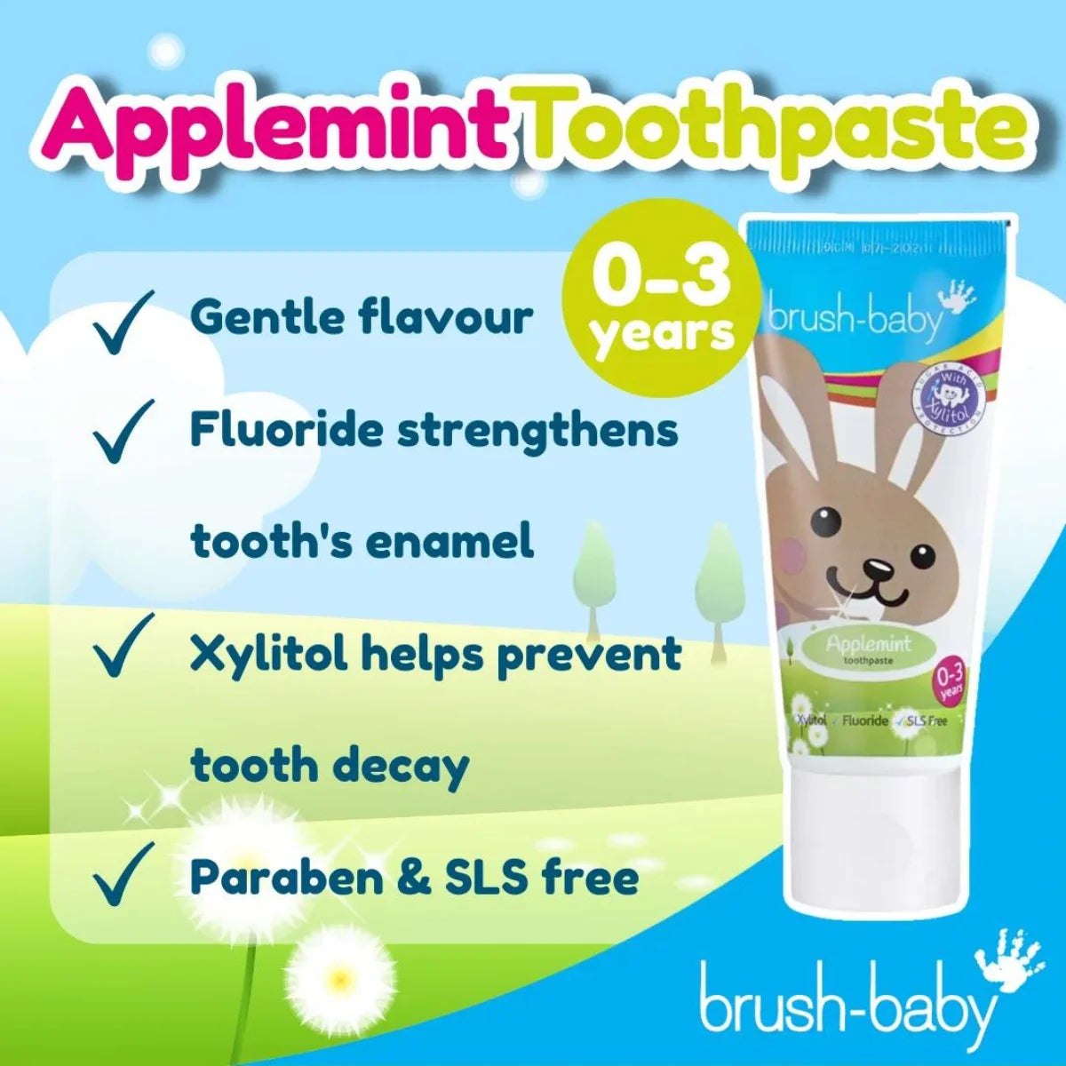 Brush Baby Applemint baby toothpaste for babies