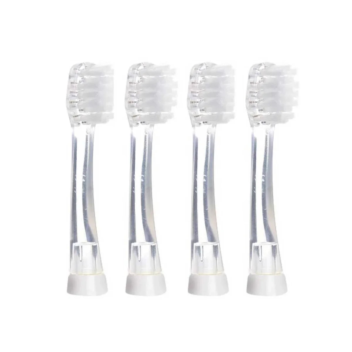 Clear White pack of 4 Kids Electric Toothbrush replacement brush heads for Babysonic toothbrushes for 18 - 36 month olds