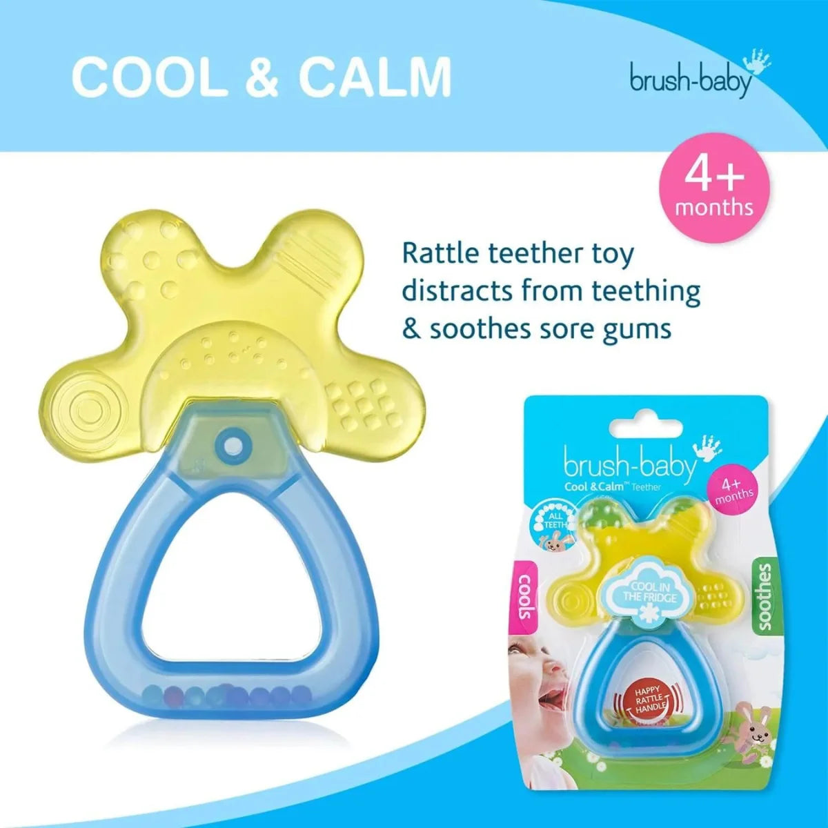 brush baby rattle and baby teether for babies
