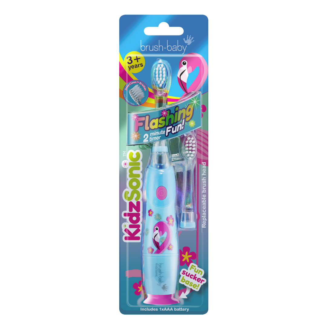 Childrens electric toothbrush pink  flamingo