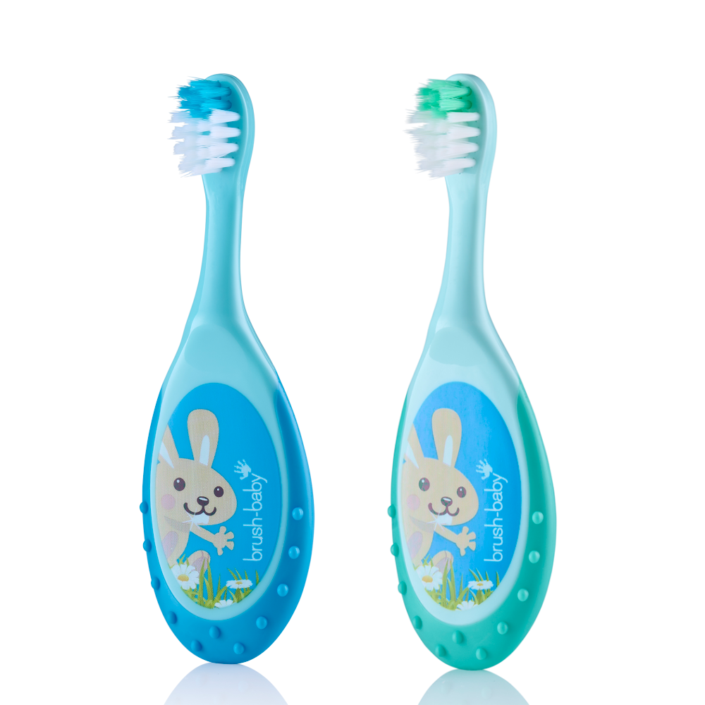 Baby toothbrush for toddlers blue and teal