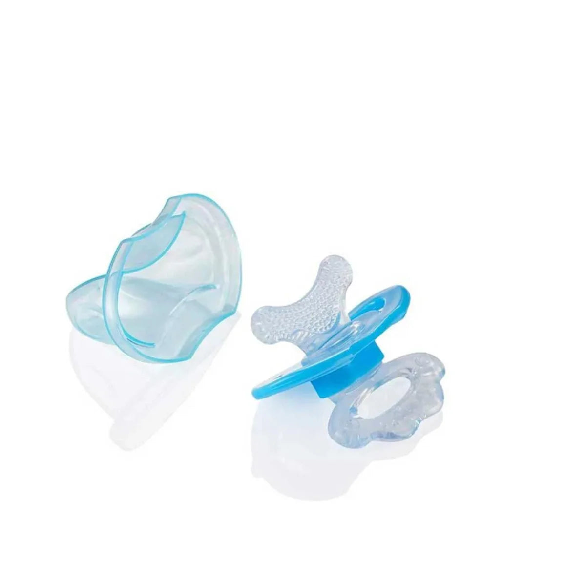 Blue FrontEase baby Teether with protective cap