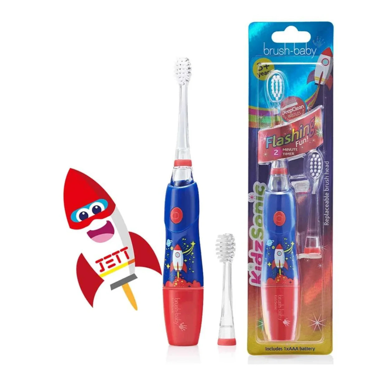 Jett the Rocket Kids Sonic Electric Toothbrush with replacement brush head