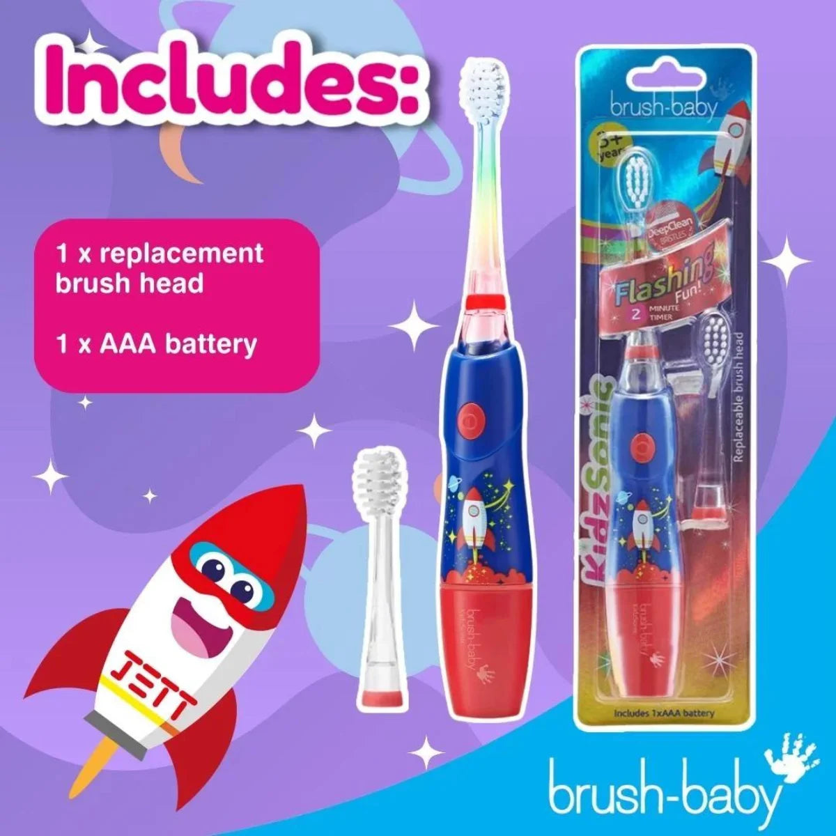 Jett the Rocket Kids Sonic Electric Battery Toothbrush