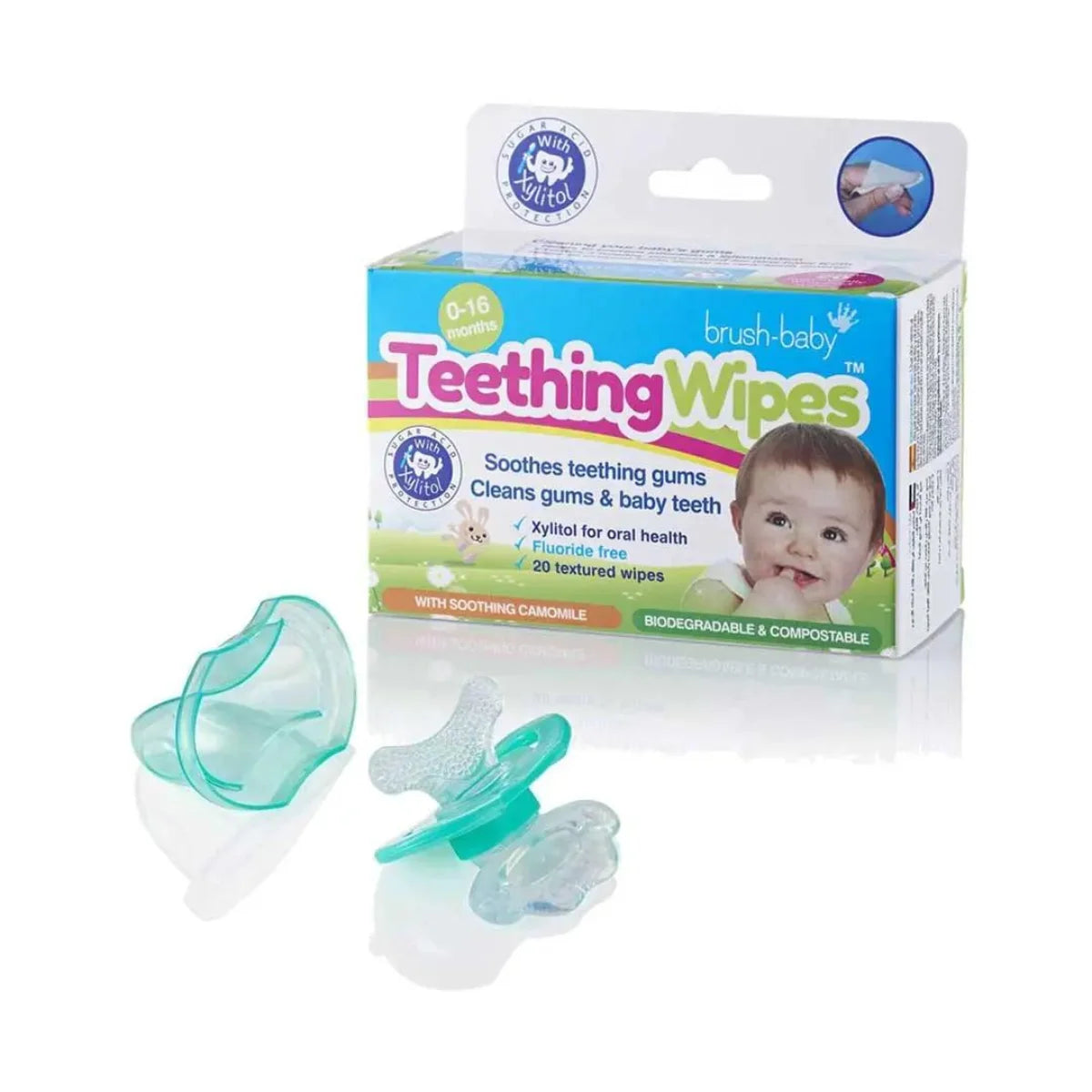 brush baby teething wipes and front ease baby teether set