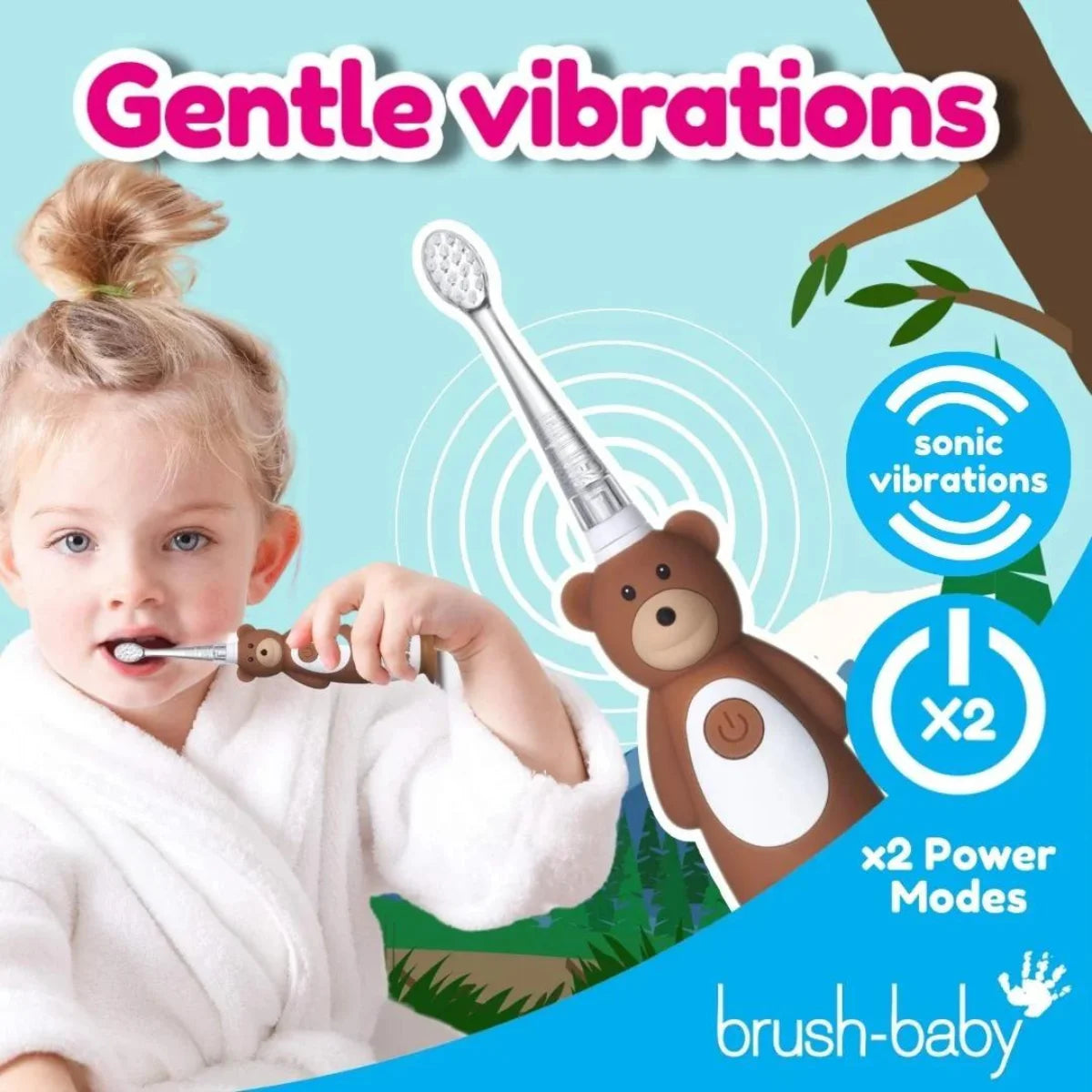 brushbaby WildOnes kids electric rechargeable toothbrush for children