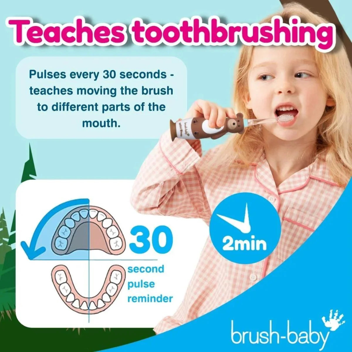 brushbaby WildOnes kids electric rechargeable toothbrush for children