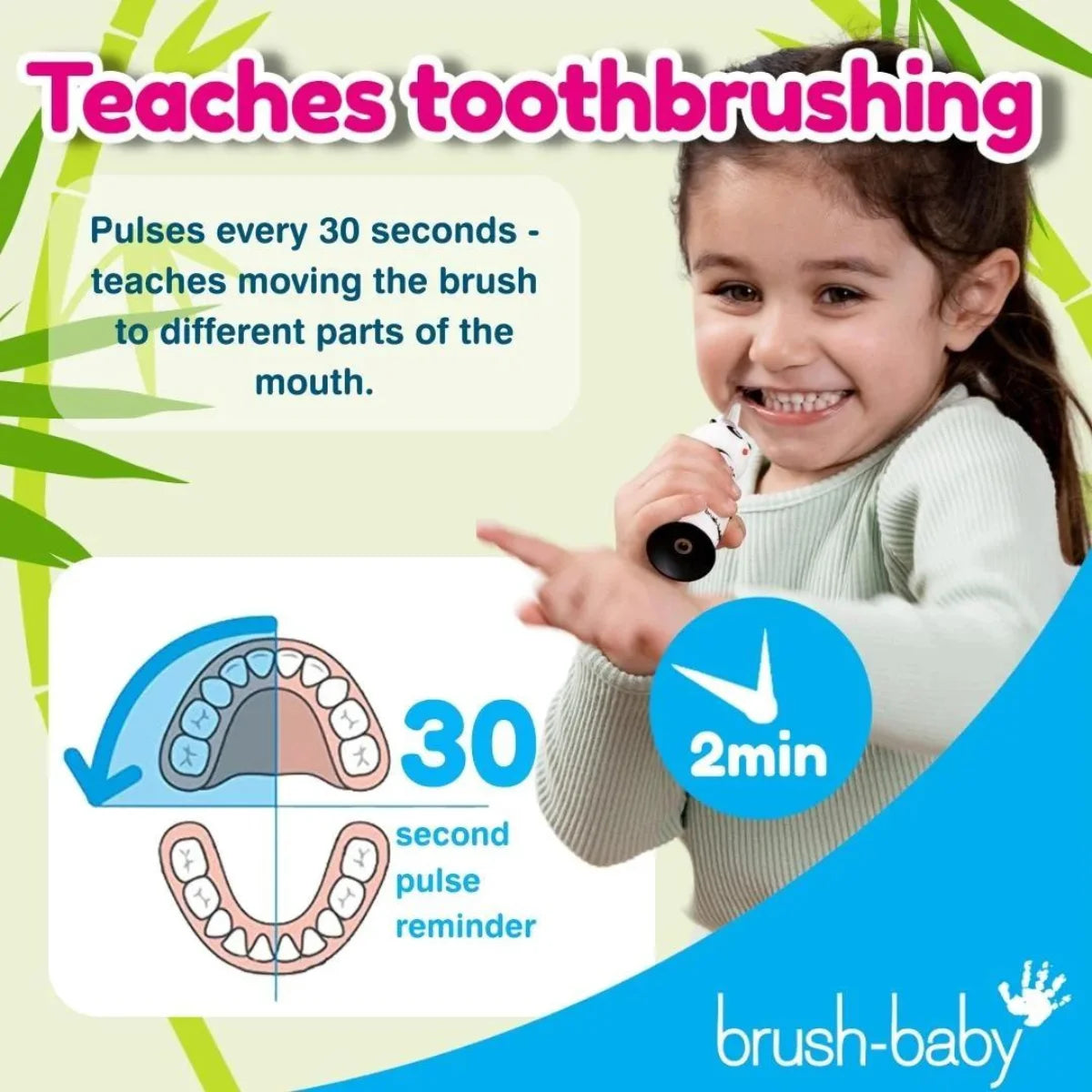 Brushbaby Panda WildOnes Child electric rechargeable toothbrush