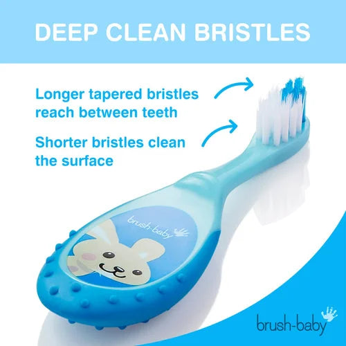 BrushBaby Flossbrush and deep cleaning bristles toothbrush