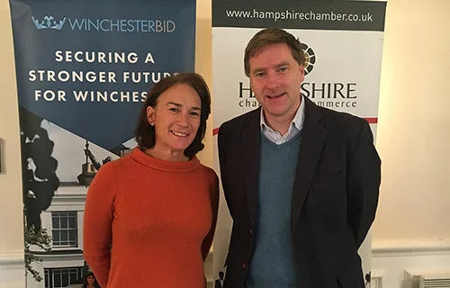 Dominique Tillen and Steve Brine (Public Health Minister) | Brush Baby Toothbrushes