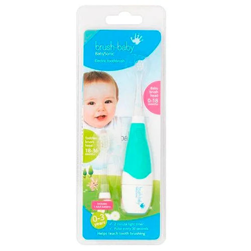 BrushBaby Teal Baby Sonic Electric Toothbrush for Babies