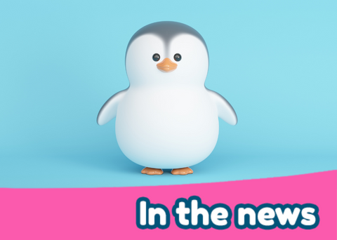 Penguins Pringle and Widget visit Tewkesbury Community Hospital paitents over the christmas