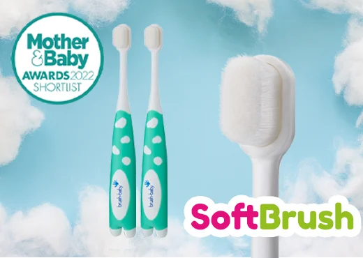 Brush Baby childs soft bristles toothbrush Twin Pack