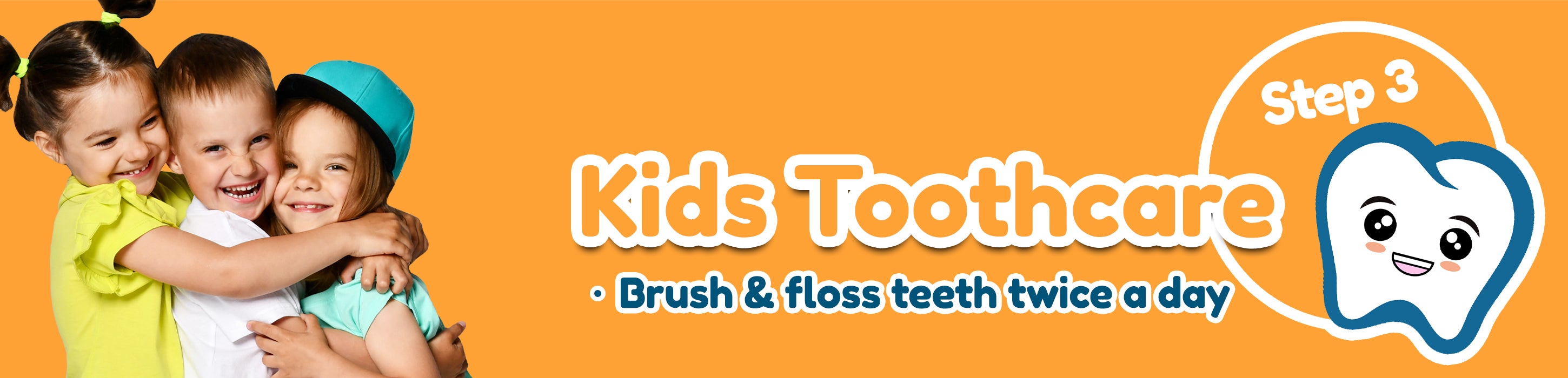 BrushBaby Kids Step 3 brush and floss everyday 