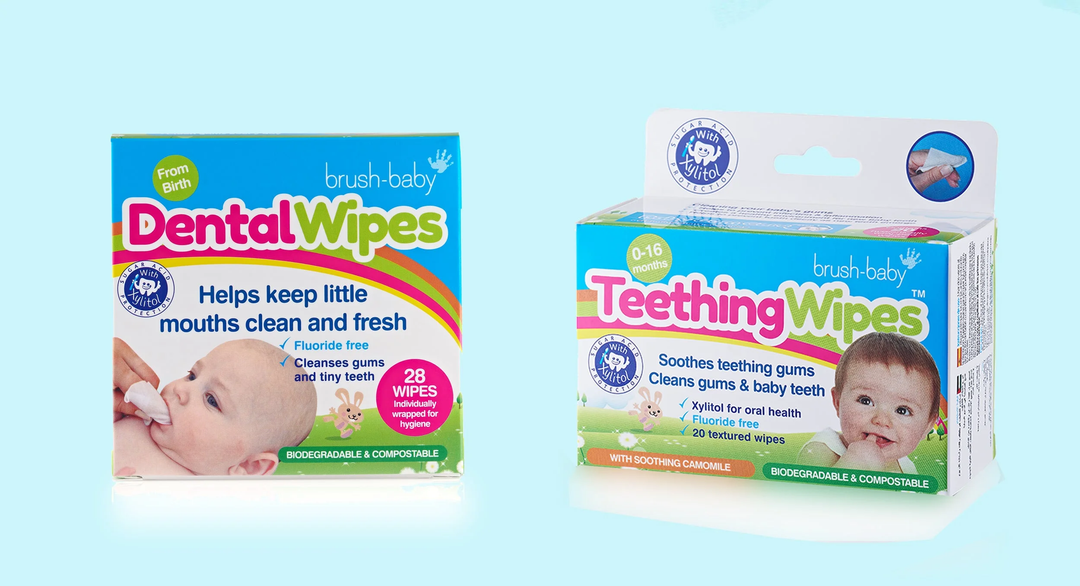 Oral hygiene dentalwipes for babies by BrushBaby 