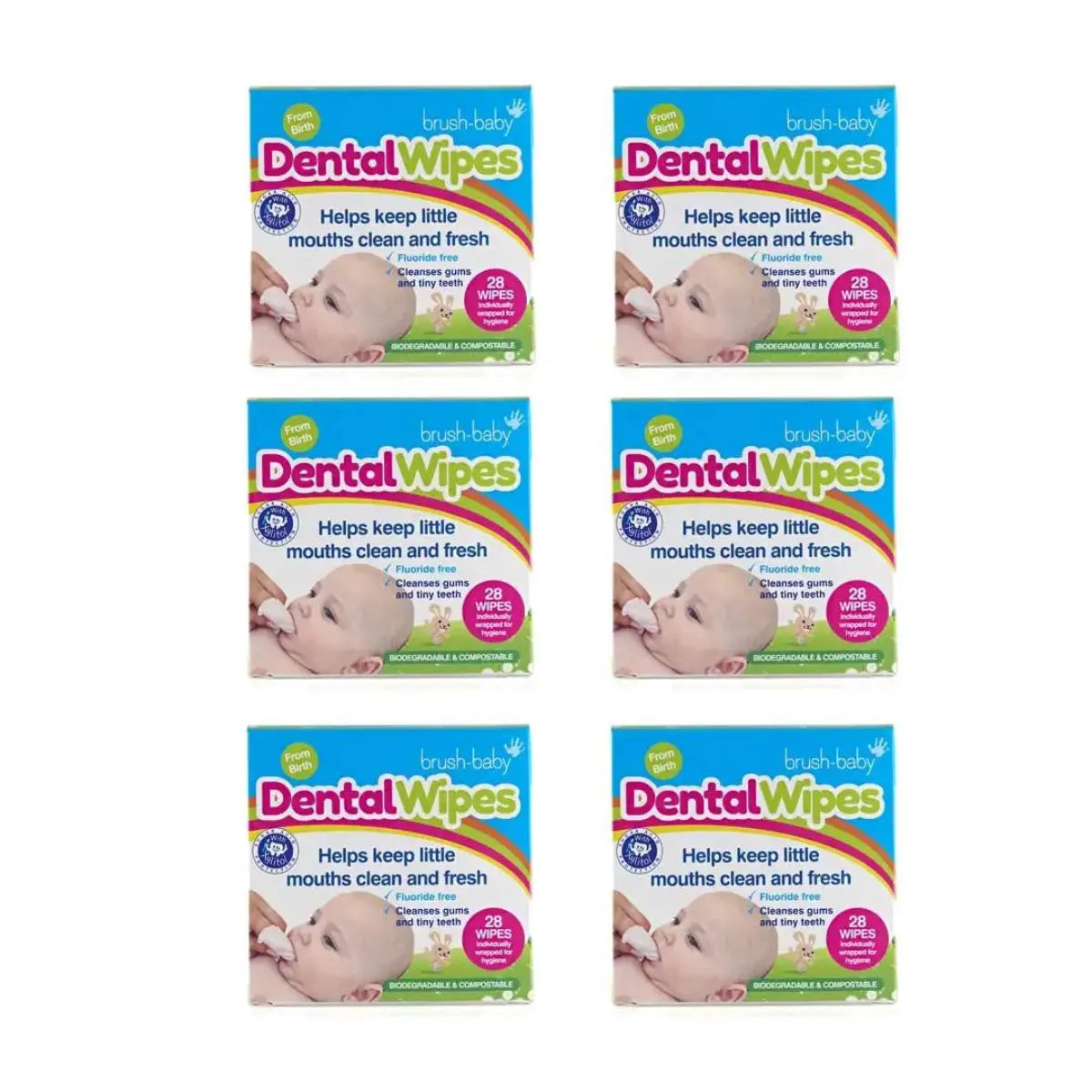 one box of baby dental wipes with single sachets of baby gum wipes
