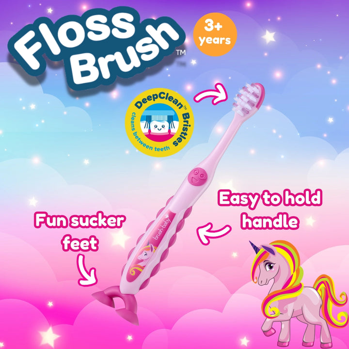 Flossbrush manual toothbrush for kids