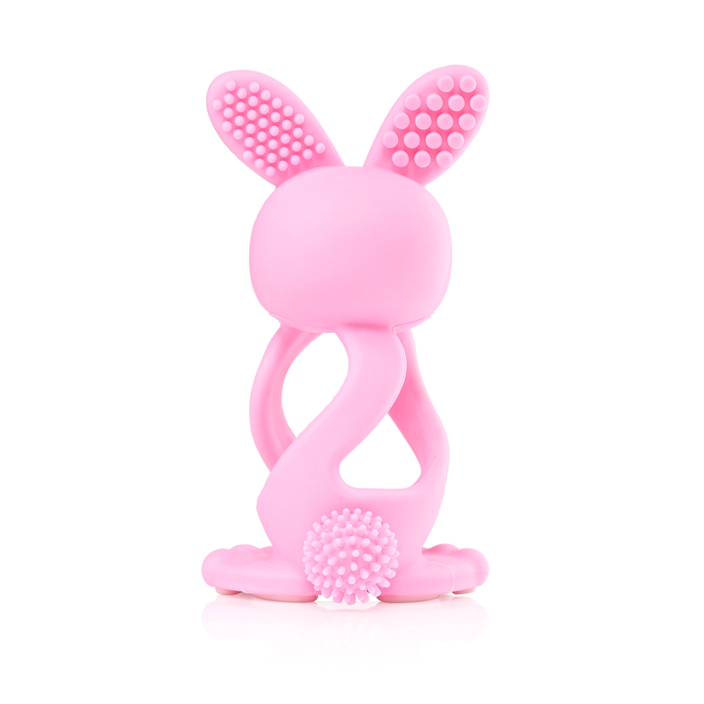 Brush Baby Bobbie Bunny Baby Teether Toy Rose Pink | Twist & Bounce Teething Toy