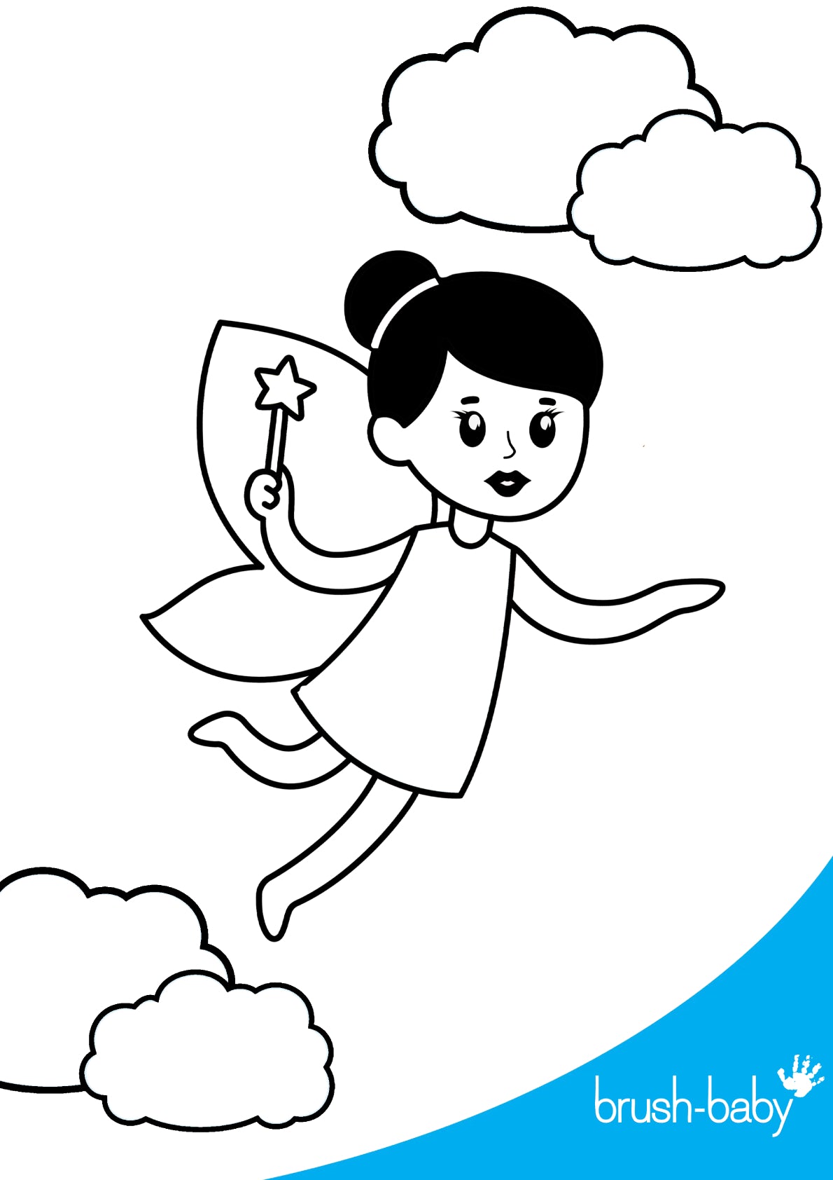 Toothfairy Kids Toothbrush and Milk Teeth Toothpaste Colouring Sheet