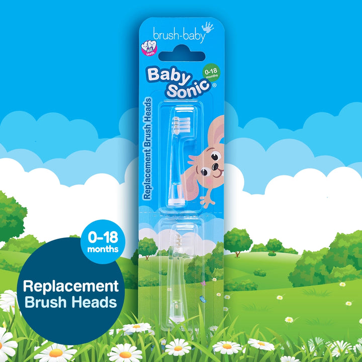 Replacement Baby Sonic® Electric Toothbrush Heads 0-18 mths (2 Pack)