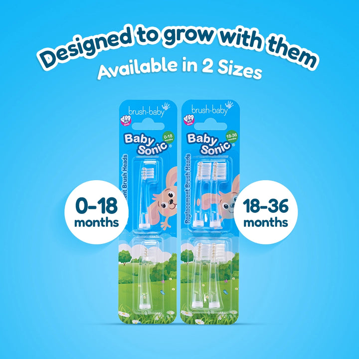 Replacement Baby Sonic® Electric Toothbrush Heads 0-18 mths (2 Pack)