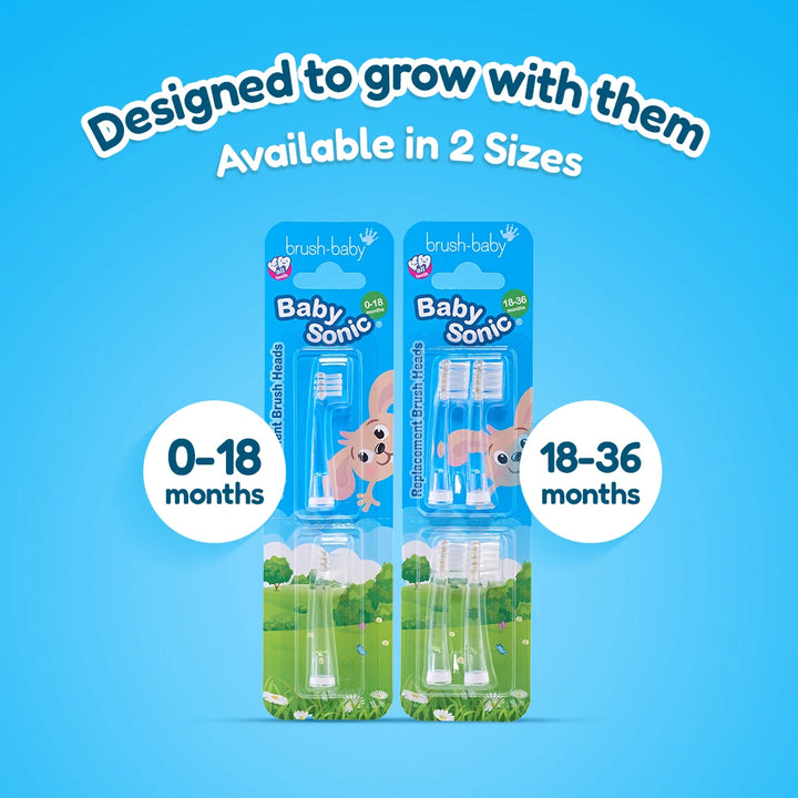 Replacement Baby Sonic® Electric Toothbrush Heads 18-36 mths (4 Pack)