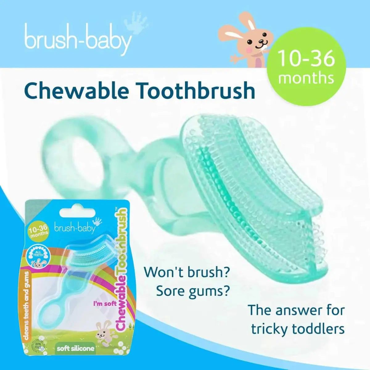 award-winning and innovative silicone baby first toothbrush and baby teether USP