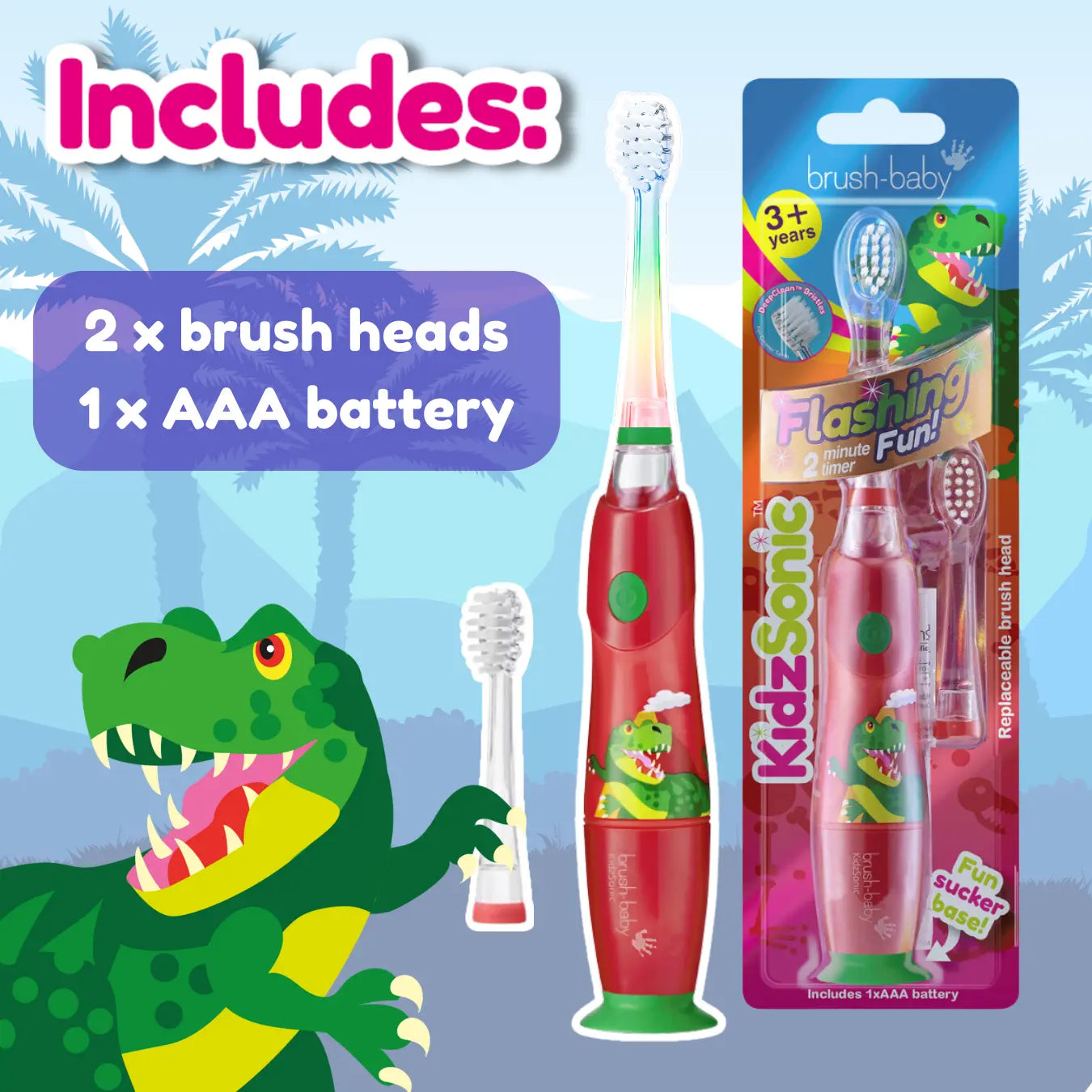 Dinosaur KidzSonic® Kids Electric Toothbrush