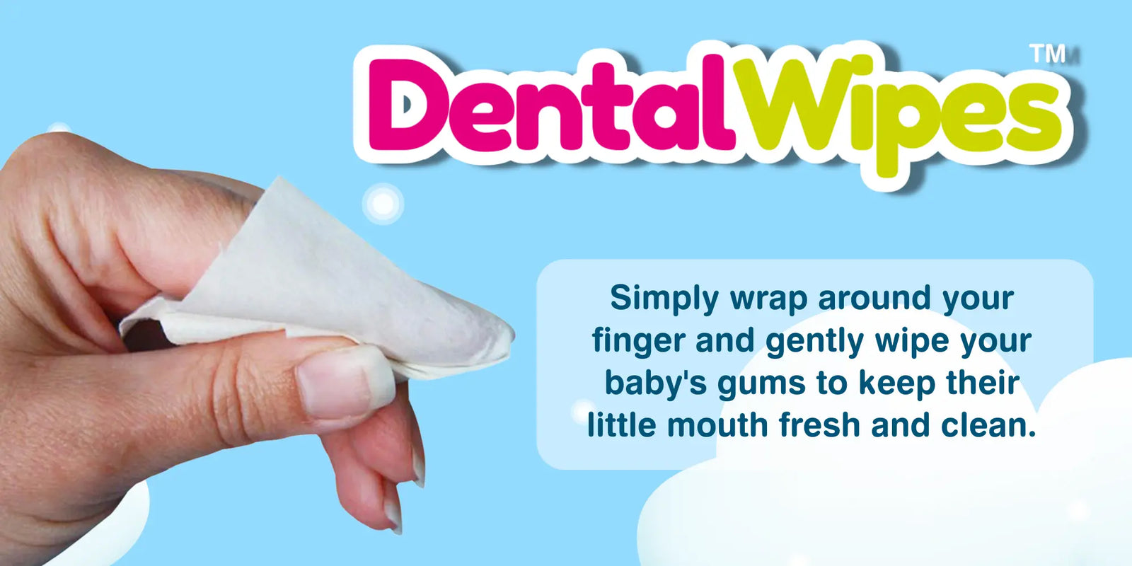 Brush Baby Dental Wipes for cleaning babies gums tackling milk breath