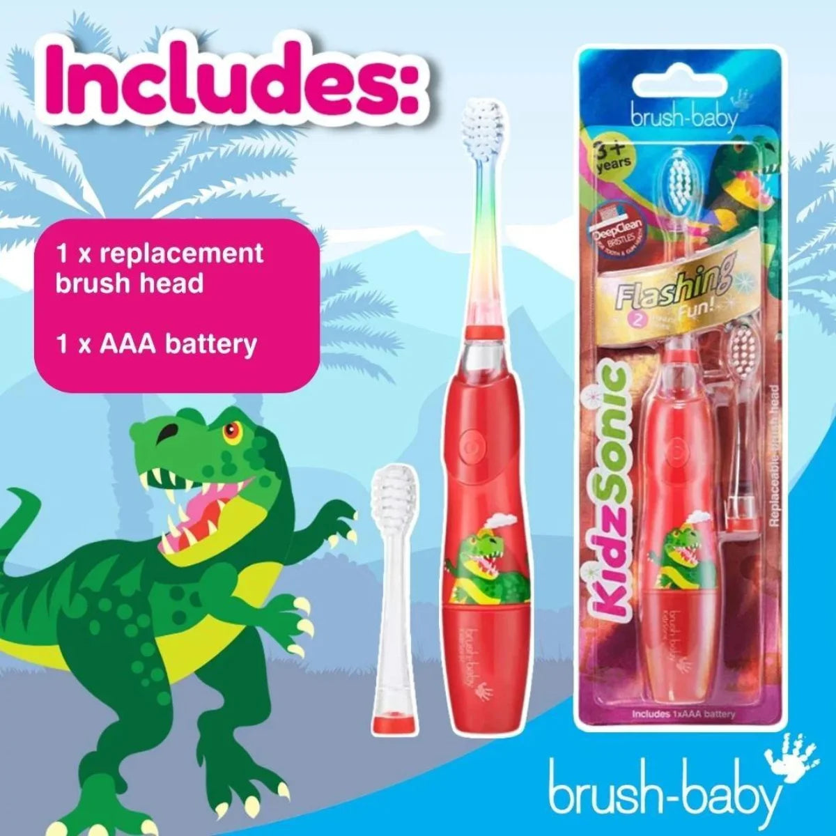 Kids Sonic Electric battery Toothbrush with replacement brush head