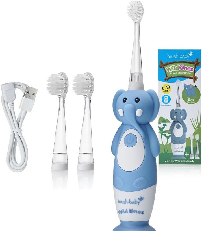 WildOnes™ Elephant Kids Electric Rechargeable Toothbrush and WildOnes Applemint Toothpaste