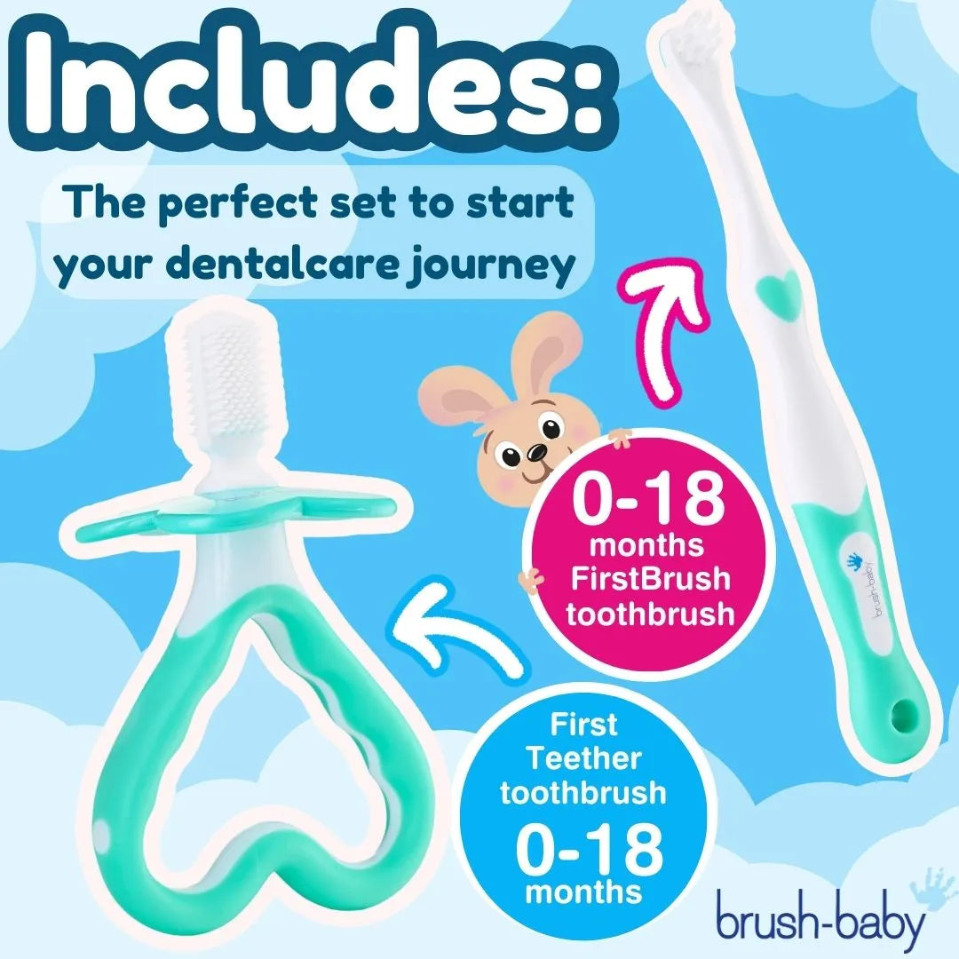 My FirstBrush™ Baby Toothbrush & FirstTeether™ For Babies Set (0-18 months)