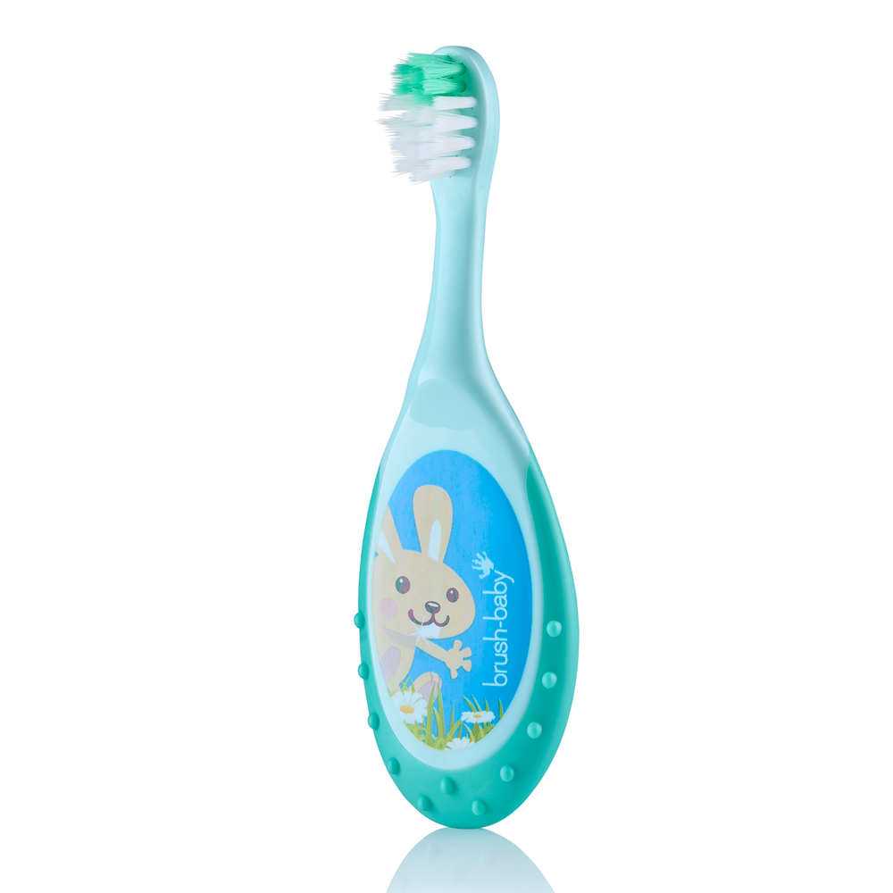 Baby toothbrush for toddlers teal green
