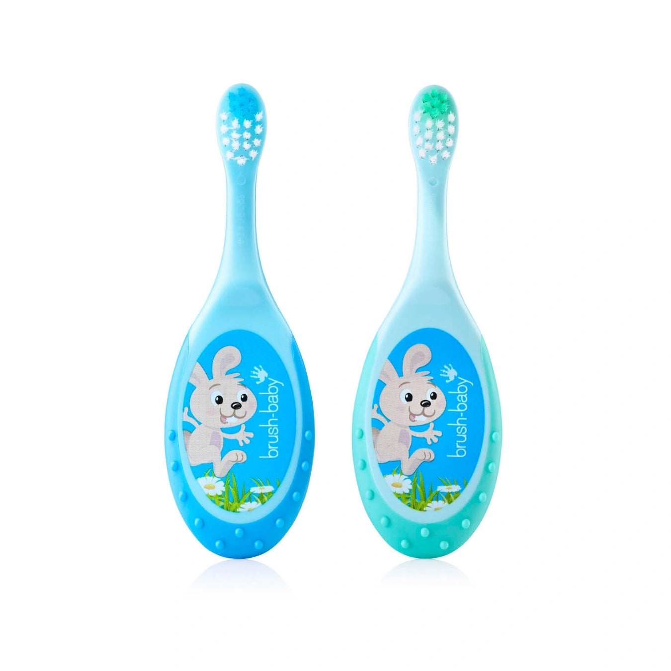 FlossBrush™ Baby Bristles Toothbrush (0-3 Years) Double Pack - Blue & Teal