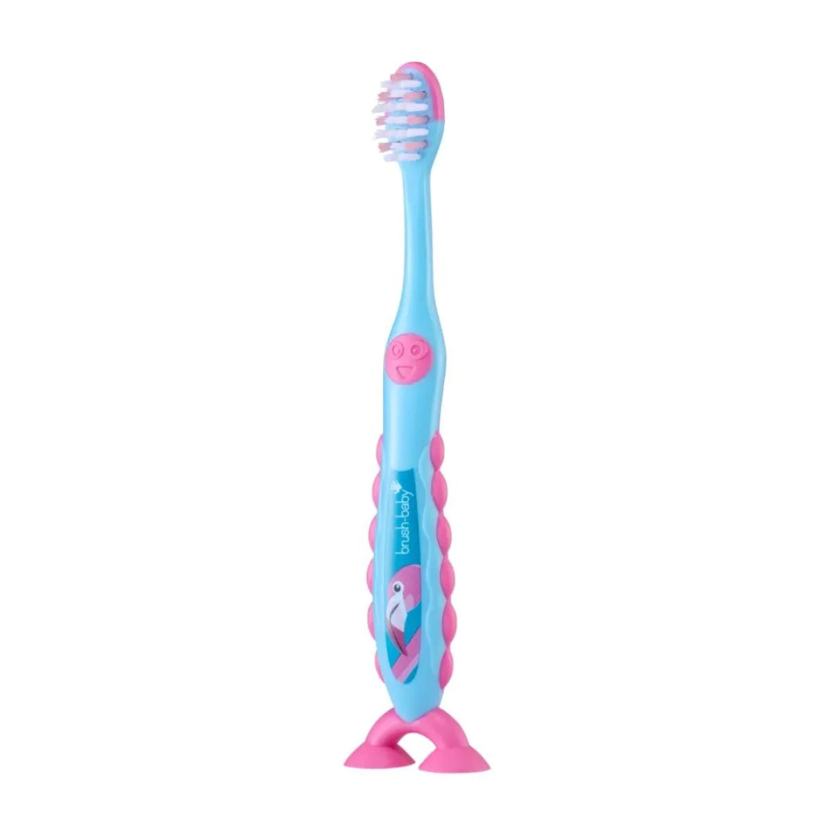 Blue Jett the Rocket Deep clean Bristles kids toothbrush Flossbrush with red sucker feet for 3-6 year olds