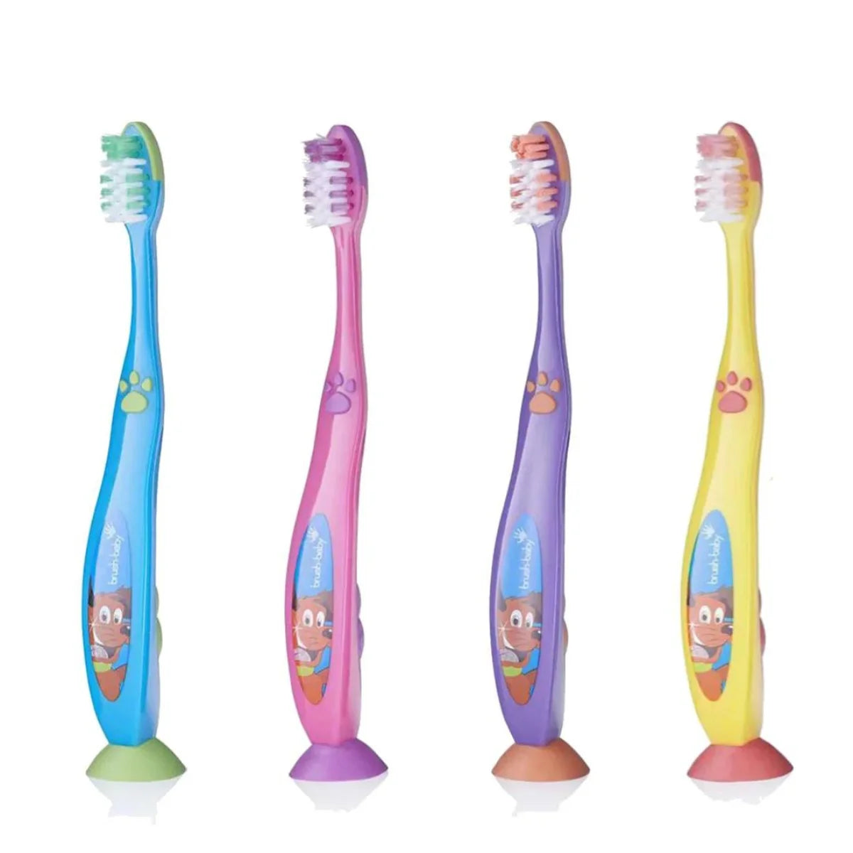 best children toothbrush 'the flossbrush bristles toothbrush by brush-baby' for 6 years and older in blue, pink, purple and yellow