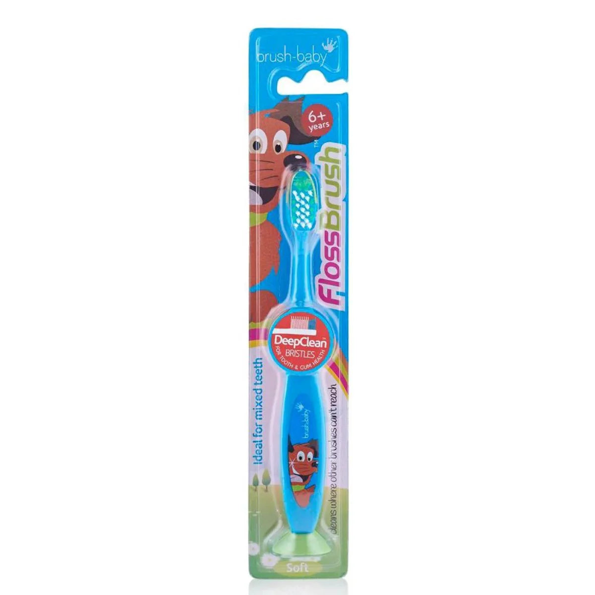 flossbrush_age 6+_blue brush baby best childrens toothbrushes for kids pack