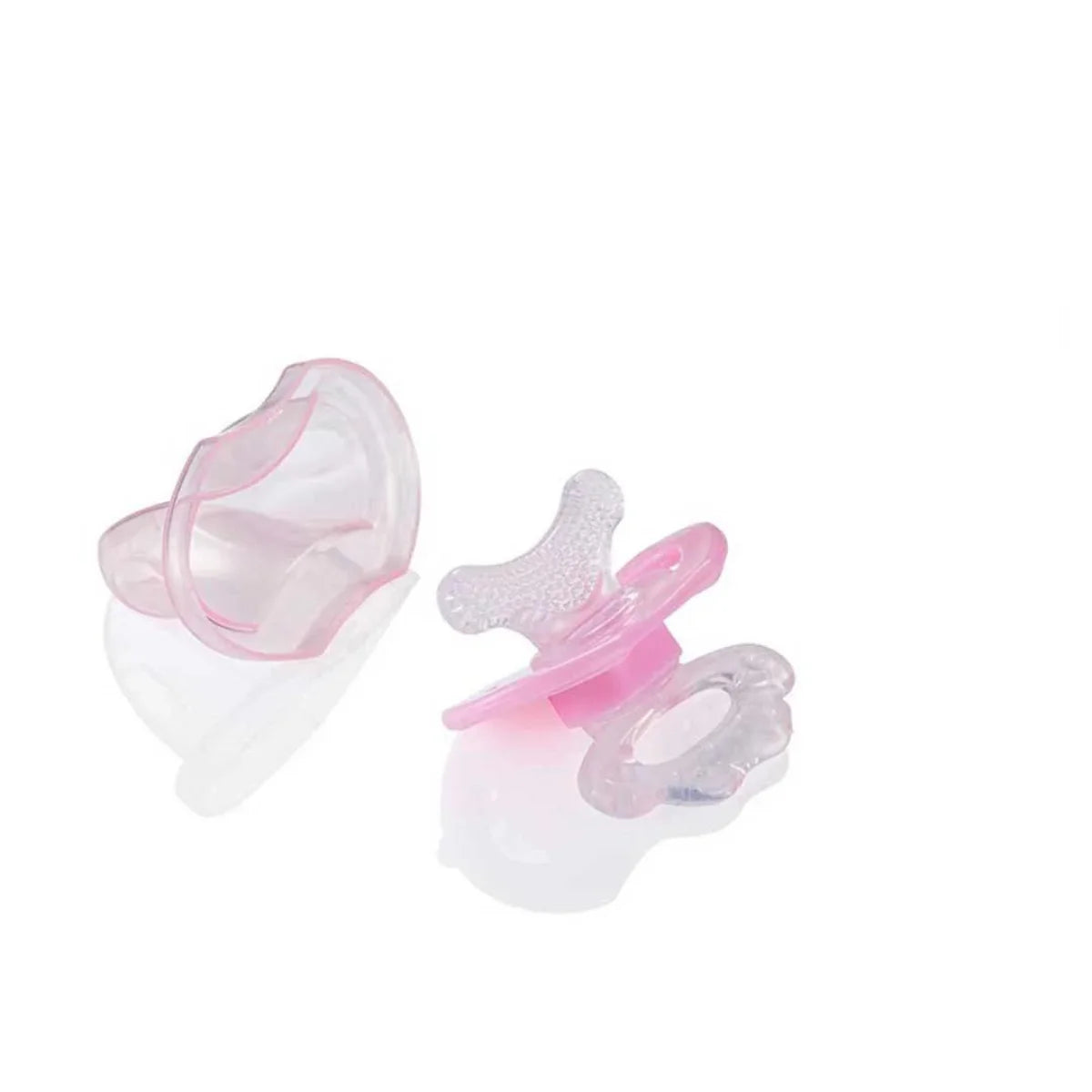 pink frontease silicon baby teether for babies