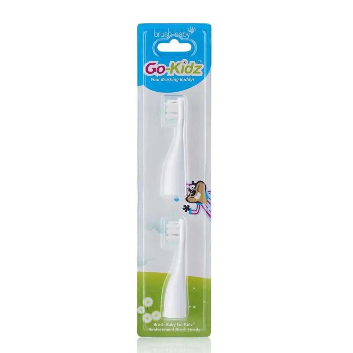 go kidz travel toothbrush childrens electric toothbrushes replacement heads 2 in White