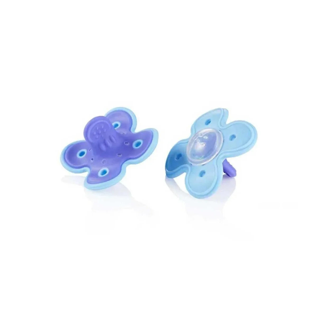 2 pack of purple and blue molar munch baby teethers for babies