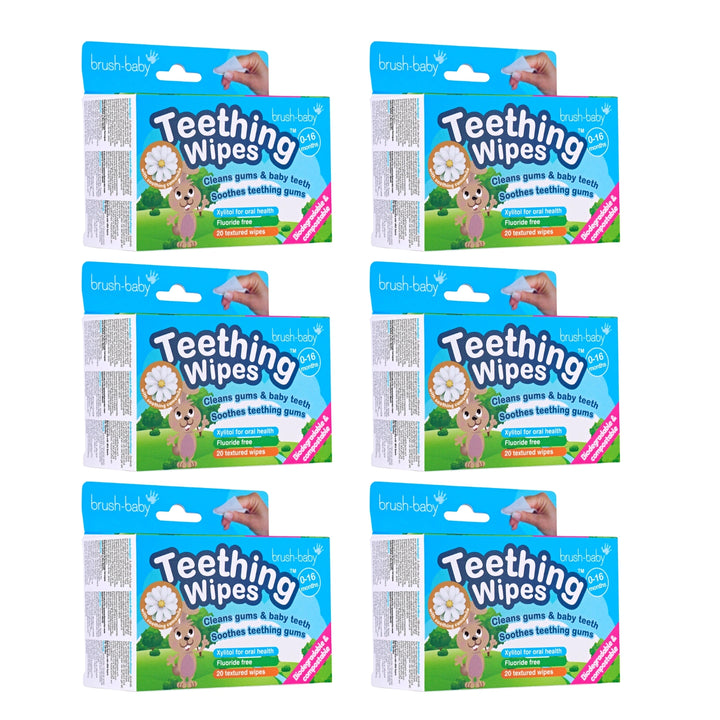 Biodegradable Baby Teething Wipes | Teething Remedies For Babies - 6 Pack