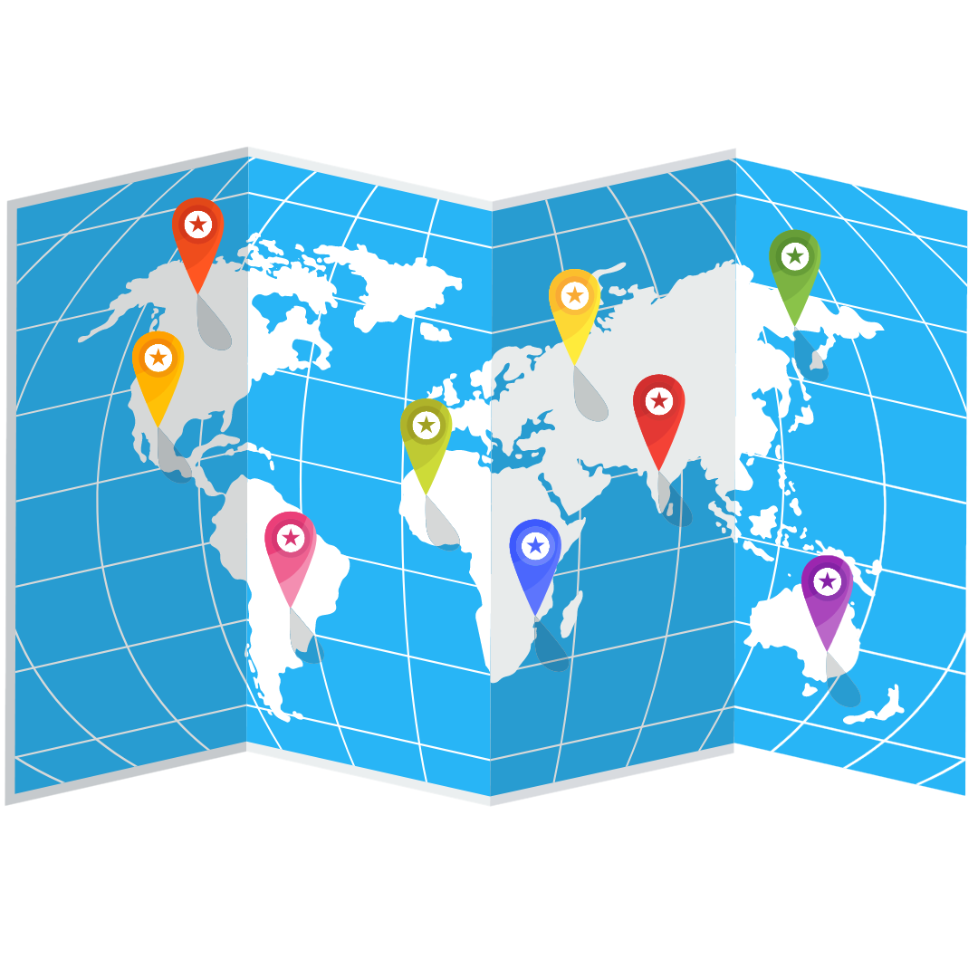 Pin point international retailers 