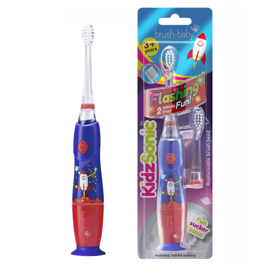 Kids electric toothbrush Blue red rocket