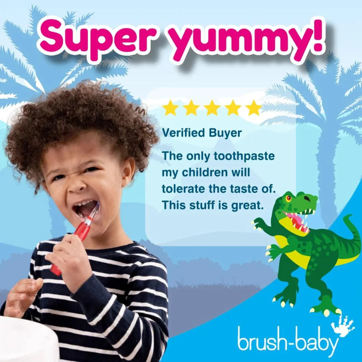Dex the Dinosaur Spearmint flavoured infant toothpaste for children