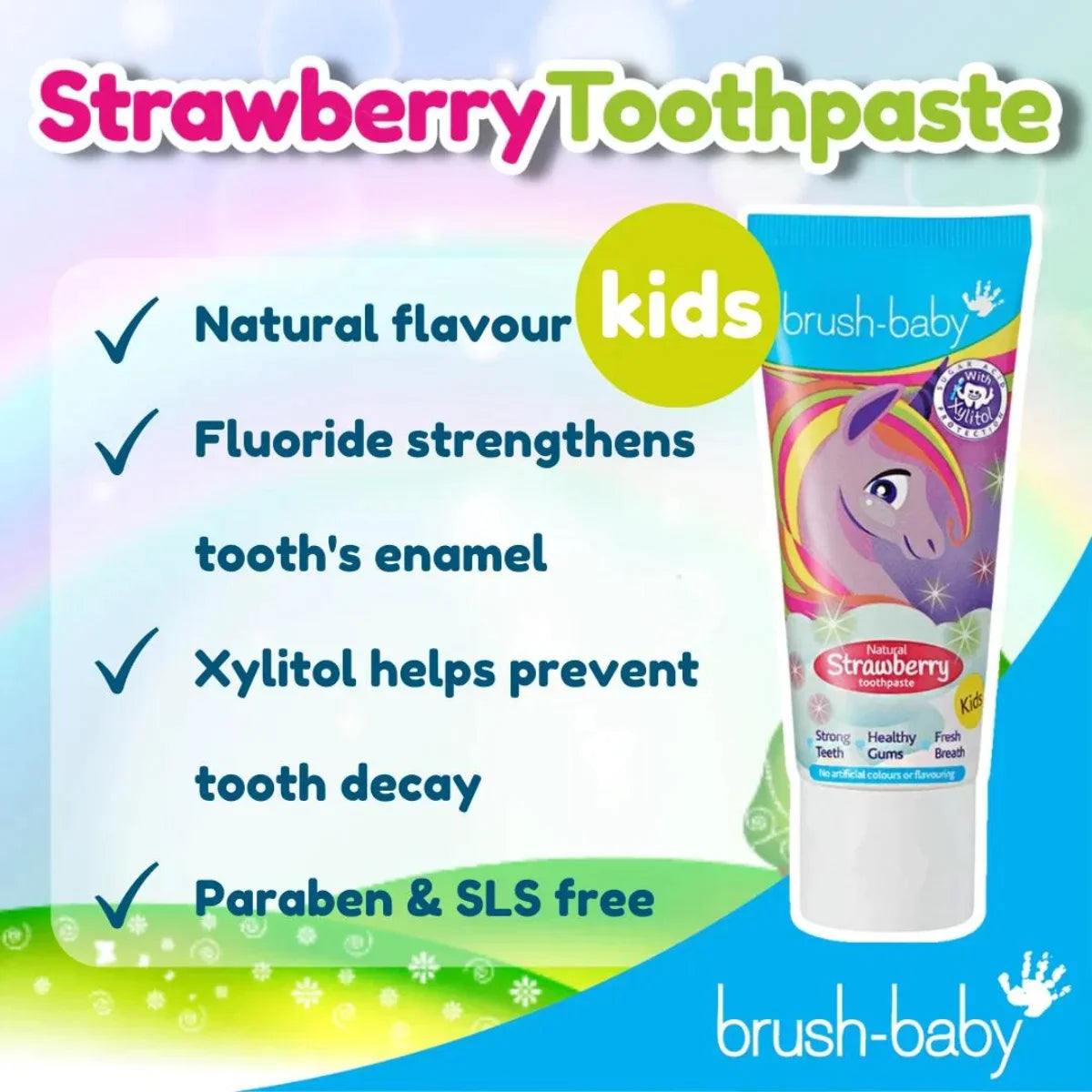 Strawberry flavoured Unicorn baby Toothpaste