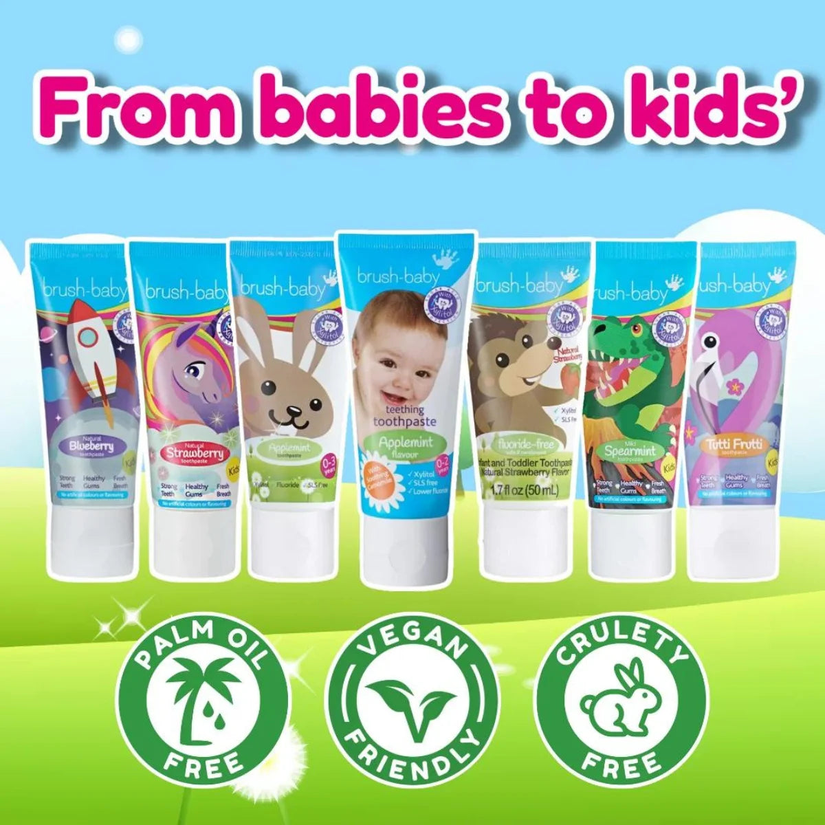 applemint flavoured baby teething toothpaste for toddlers