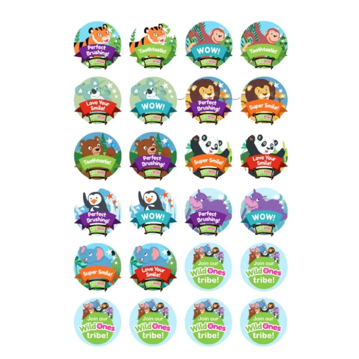 WildOnes Kids Electric Rechargeable Toothbrush Rewards Stickers