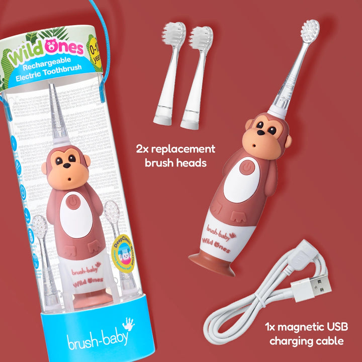 WildOnes™ Monkey Kids Electric Rechargeable Toothbrush
